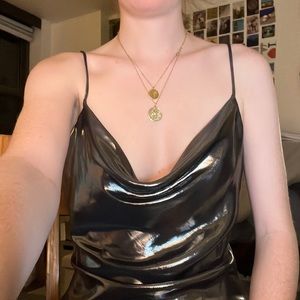 Zara Satin Black Top